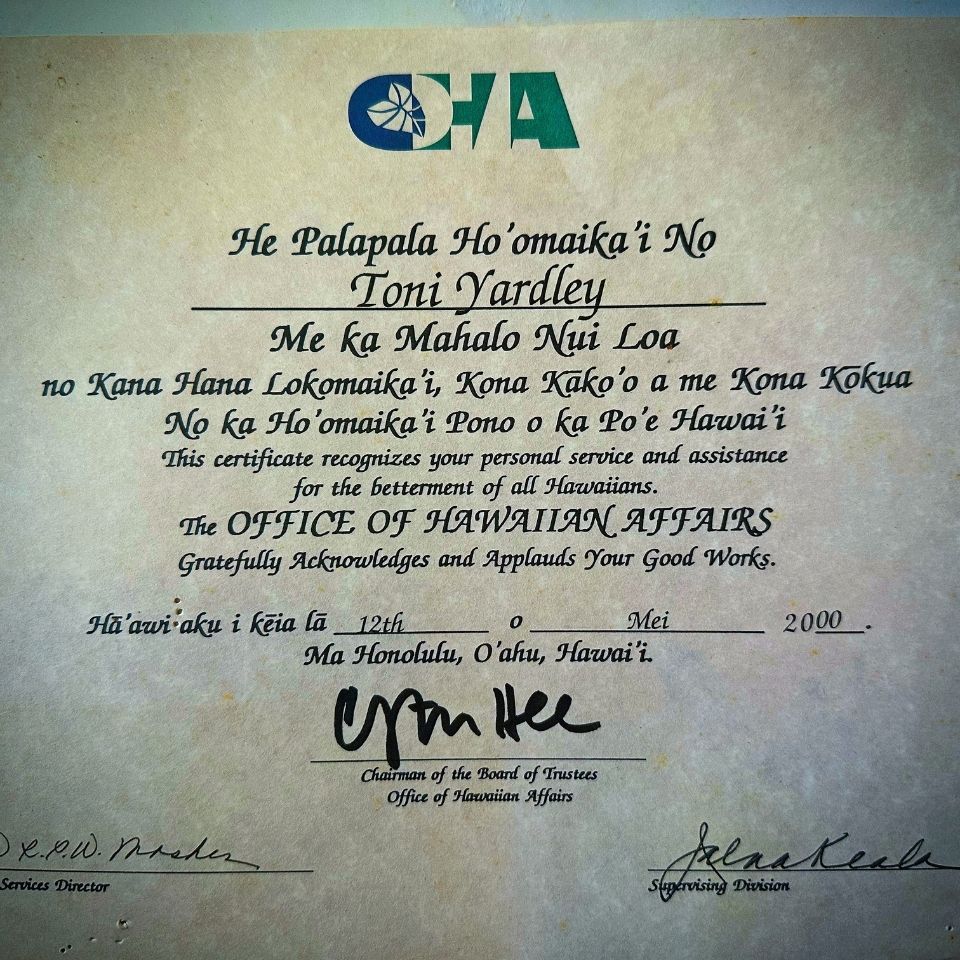 Aunty Toni Auld Yardley OHA